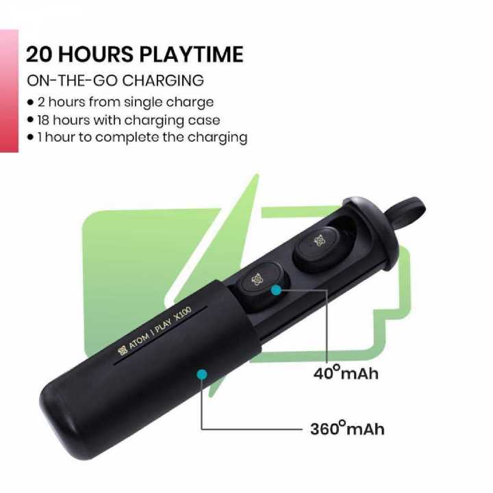 Buy MevoFit Echo Atom Play Wireless Bluetooth Headphones TWS Earbuds with Mic Charging Case Best Price on MevoFit Online Shop